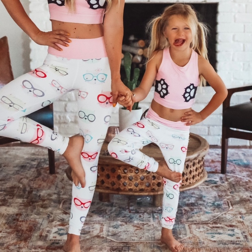 Flexi Lexi cat print yoga pants set top and bottom